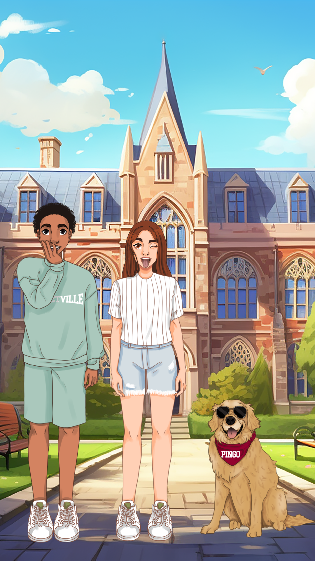 Aria & Liam with a happy face with their dog Pingo