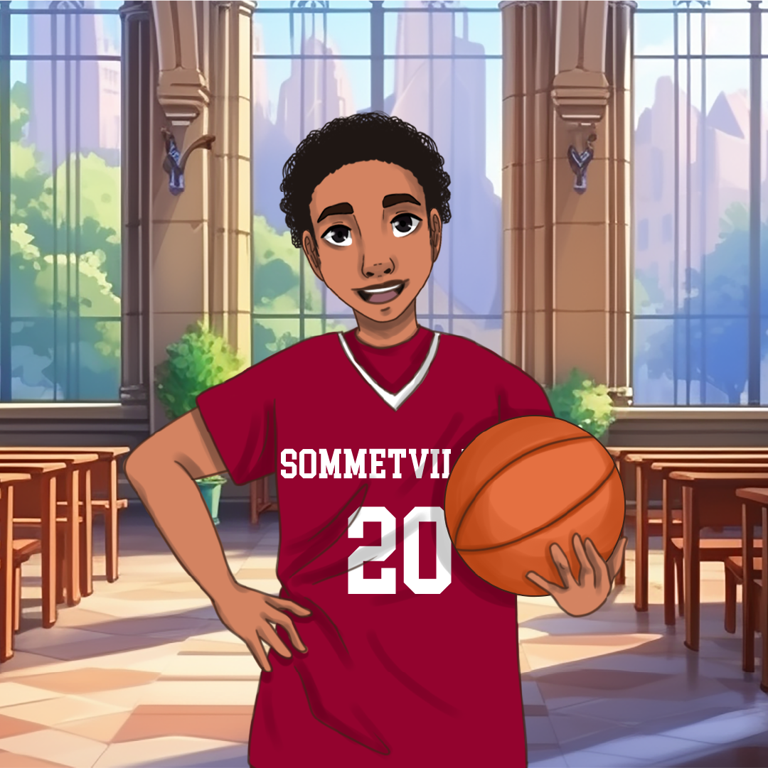 Liam in his basketball outfit