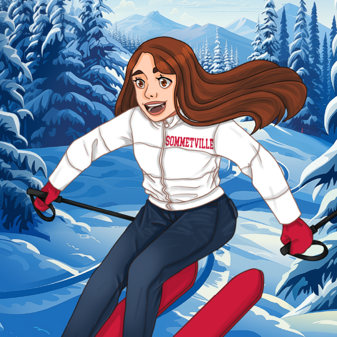 Aria skiing in the Great Christmas Rescue