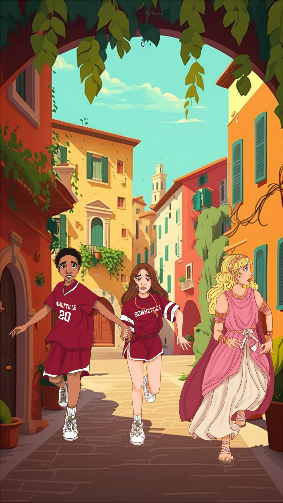 Aria & Liam running for the book Enigma in Rome